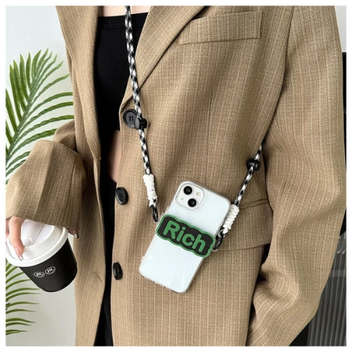 Graphic Pattern Phone Back Clip Crossbody Lanyard Universal Mobile Safety Anti L