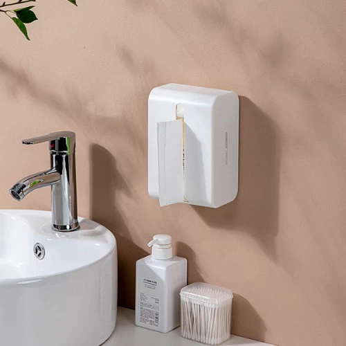 Punch Free Adhesive Tissue Storage Box Under Shelf Kitchen Bathroom Tissue Holde