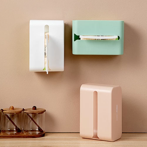Punch Free Adhesive Tissue Storage Box Under Shelf Kitchen Bathroom Tissue Holde