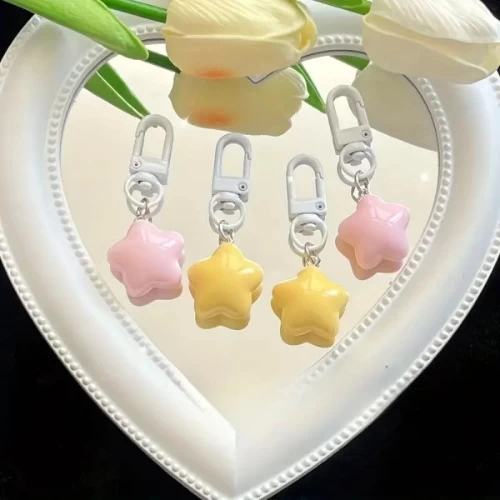 Cute Mini Star Design Keychain Bags Pendant Keychain Door Key Car Key Decor Keyc