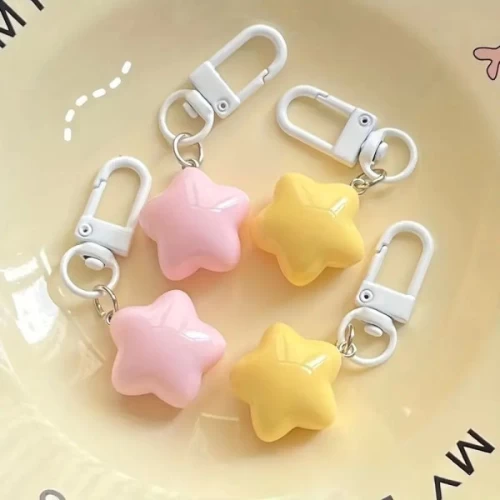 Cute Mini Star Design Keychain Bags Pendant Keychain Door Key Car Key Decor Keyc