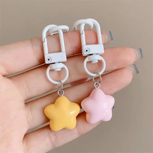 Cute Mini Star Design Keychain Bags Pendant Keychain Door Key Car Key Decor Keyc