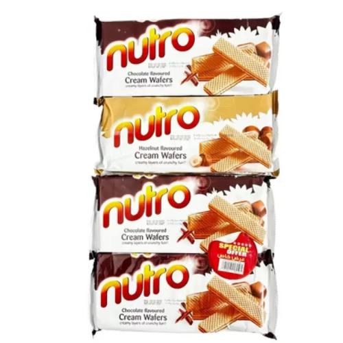 Nutro Chocolate Flavor Cream Wafers Cream Layers of Crunchy Fun- 4X150gms