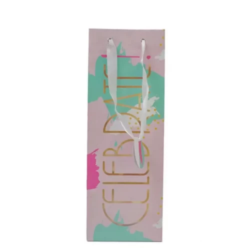 Celebration Party Paper Bag with Ribbon Handle- Pink