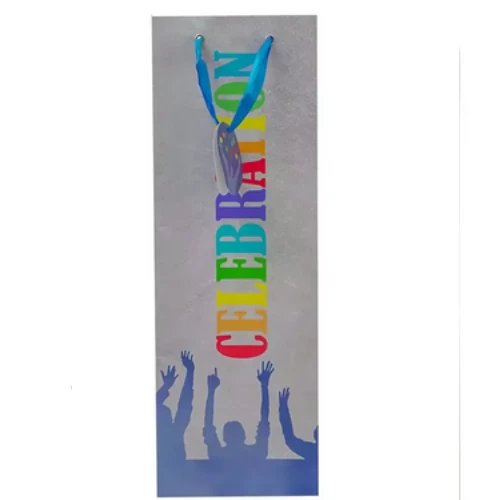 Celebration Party Paper Bag with Ribbon Handle- Blu