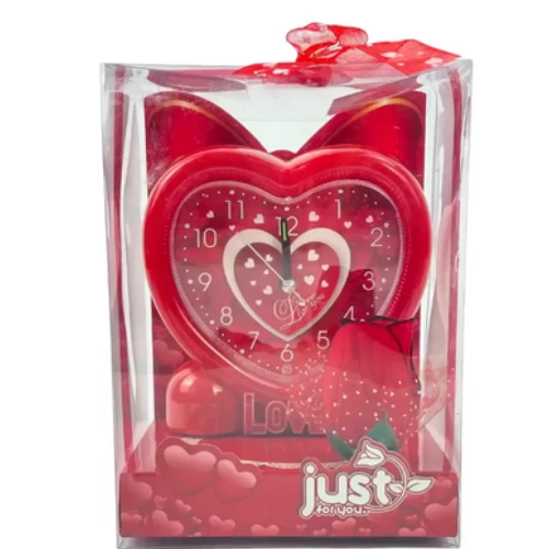 Valentine Heart Shape Alarm Clock For Her or Him Anniversary Rose Day Proposal