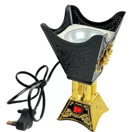 Elegant Arab Design Electric Incense Bakhroor Oud Burner- Black And Gold