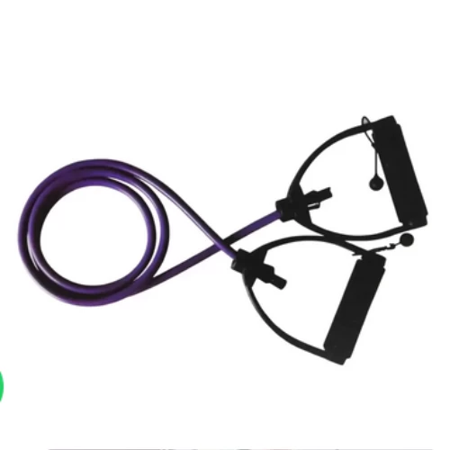 Pro Action Resistance Toning Tube Fitness Workout Elastic Exercise Band- Purple