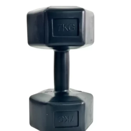 Basics Neoprene Coated Hexagon Workout Black Color Dumbbell- 7kg