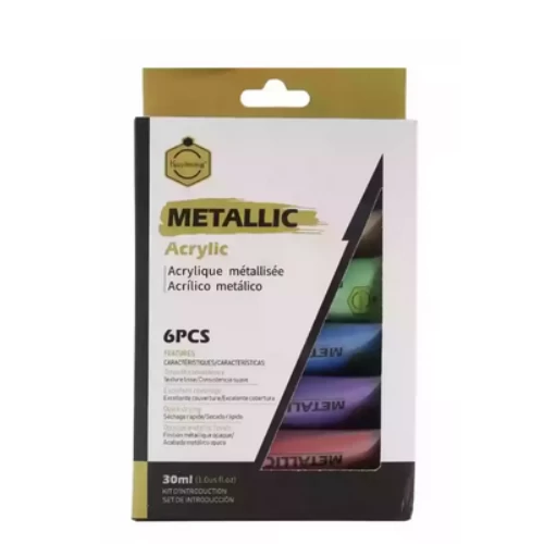 Metallic Acrylic Colors Set, Multicolor Metallic Acrylic Color Set with Smooth C