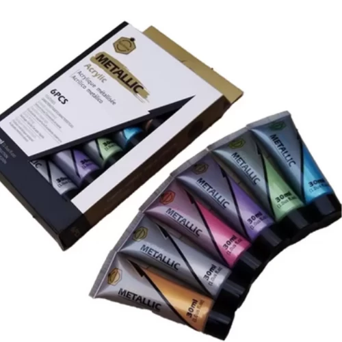 Metallic Acrylic Colors Set, Multicolor Metallic Acrylic Color Set with Smooth C
