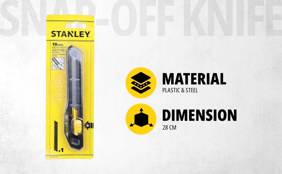 Stanley Stht10323-800 Plastic Slide Lock Snap Off Knife (Black)