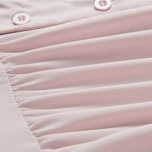 Solid Button Front V Neck Blouse, Elegant Lantern Sleeve Blouse, Women's Clothin