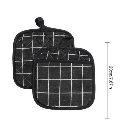 2PCs Printed Thermal Anti-Heat Microwave Oven Hook Mitts Set Hand Protection Coo