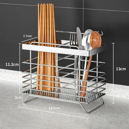 Stainless Steel Cutlery Holder Tableware Kitchen Anti-Slip Spoon Fork Chopsticks