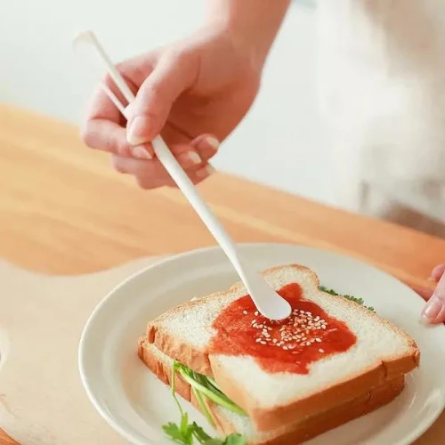 Multifunctional Double Side Egg Whisk Spoon Long Handle Coffee Mixer Spoon Cooki