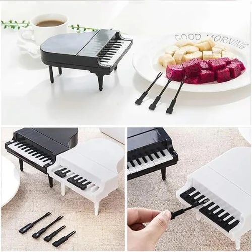 Creative Mini Piano Keys Forks Fruits Picking Forks Kitchen Accessories Candy De