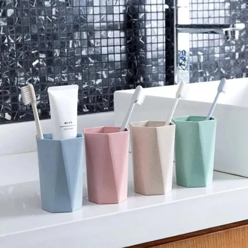 Wavy Design Mouth Wash Cup Gargle Cup Bathroom Toothpaste Toothbrush Holder Cup