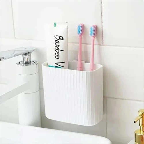 Wall Mount Bathroom Rack Toothbrush Holder, Toothpaste Storage Box, Multipurpose