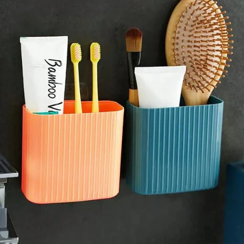 Wall Mount Bathroom Rack Toothbrush Holder, Toothpaste Storage Box, Multipurpose