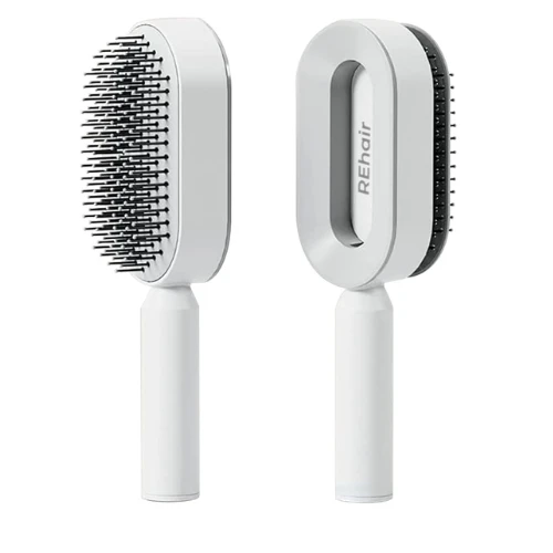 Self Cleaning Hair Brush Air Cushion Massage Comb Detangling-Paddle For Thick/Cu