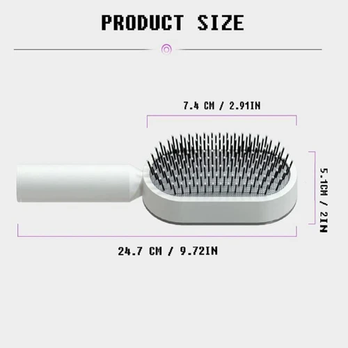 Self Cleaning Hair Brush Air Cushion Massage Comb Detangling-Paddle For Thick/Cu