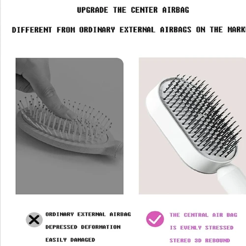 Self Cleaning Hair Brush Air Cushion Massage Comb Detangling-Paddle For Thick/Cu