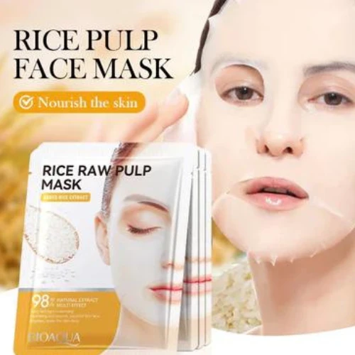 Skin Moisturizing Rice Raw Pulp Facial Mask Skin Care Soothing Face Mask Brighte