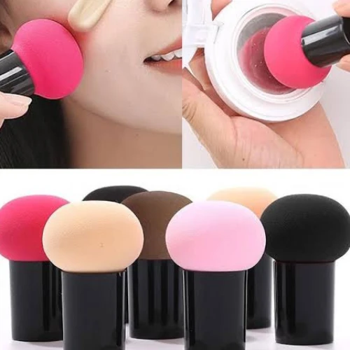 One Piece Mushroom Shape Powder Puff, Makeup Beauty Blender Sponge With Storage