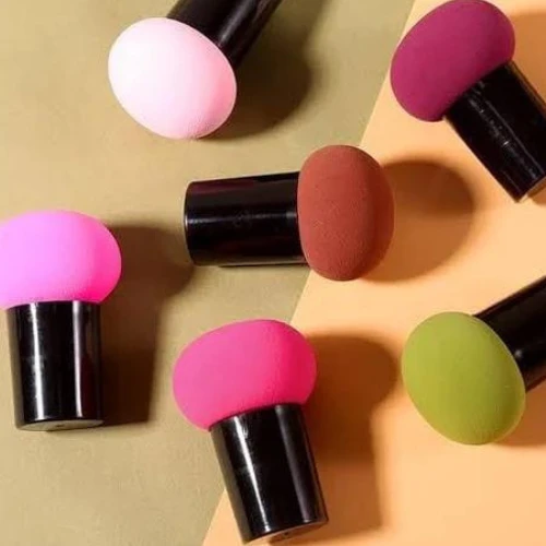 One Piece Mushroom Shape Powder Puff, Makeup Beauty Blender Sponge With Storage