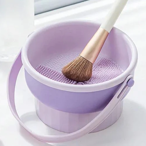 Silicone Makeup Brush Cleaning Bucket Sponge Brush Puff Cleaner Comb Dust Removi