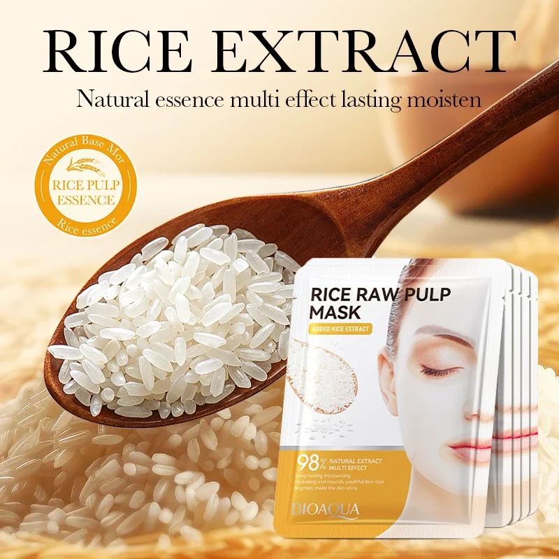 Skin Moisturizing Rice Raw Pulp Facial Mask Skin Care Soothing Face Mask Brighte