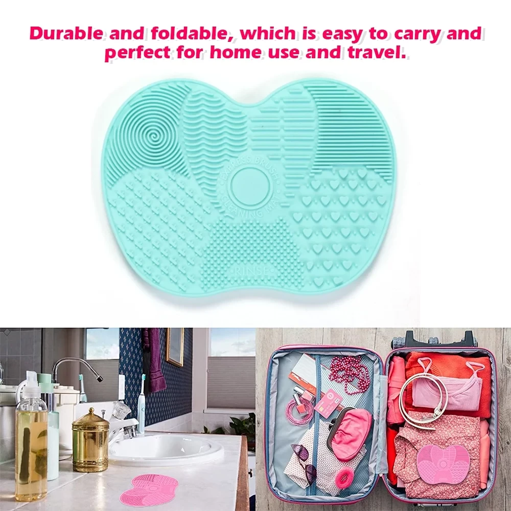 Portable Silicone Makeup Brush Cleaning Pad Brushes Washing Scrub Mat Cleaning A