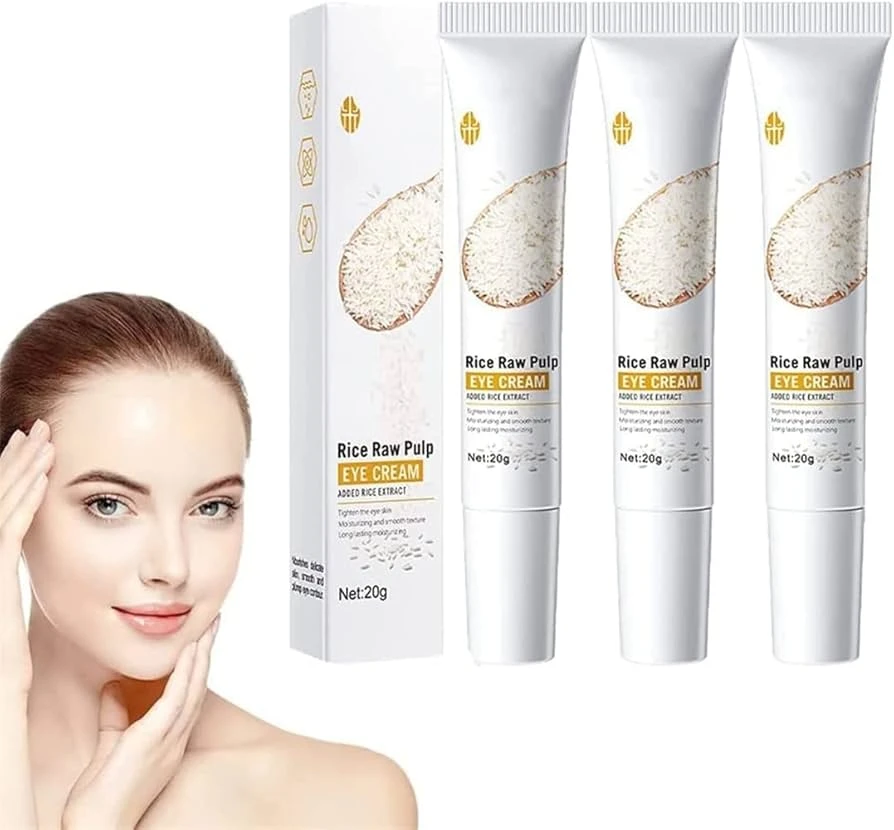 Anti Aging Rice Raw Pulp Eye Cream Anti Dark Circles Cream Face Care Skin Tighte