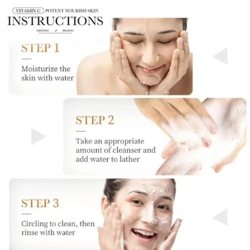 Vitamin C Skin Nourishing Whitening Cream Skin Care Pore Dirt Deep Cleaning Brig