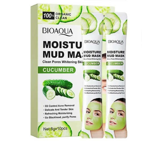 10Pcs Cucumber Face Mud Mask Shrinks Pores Moisturizing Cleansing Skin Care Oil