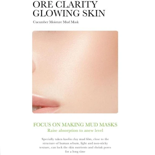 10Pcs Cucumber Face Mud Mask Shrinks Pores Moisturizing Cleansing Skin Care Oil