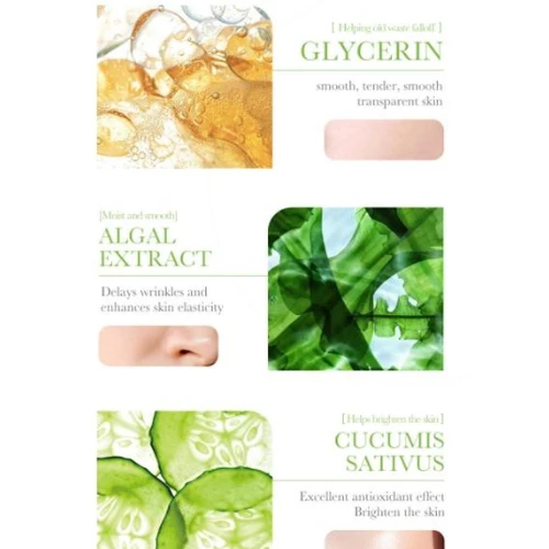 10Pcs Cucumber Face Mud Mask Shrinks Pores Moisturizing Cleansing Skin Care Oil