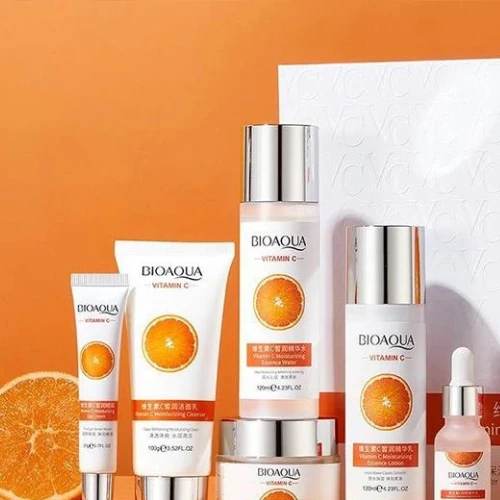 Vitamin C Face Care Products Set Moisturizing Cream Face Cleanser Skin Care Loti