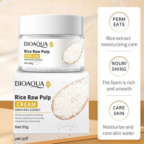 Rice Raw Pulp Whitening Cream Anti Aging Moisturizer Shrink Pores Non Sticky Nou