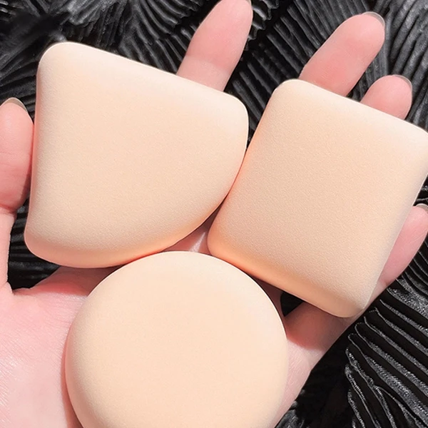 White Multi-Shaped Sponge Set - 3 Puffy Fiber Sponges for Flawless Makeup