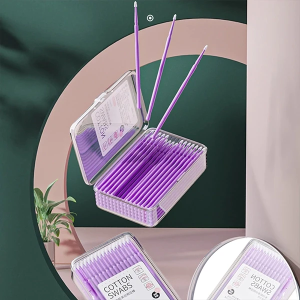 Waterproof Makeup Remover Swabs - 100 PCs Disposable Cotton Swabs