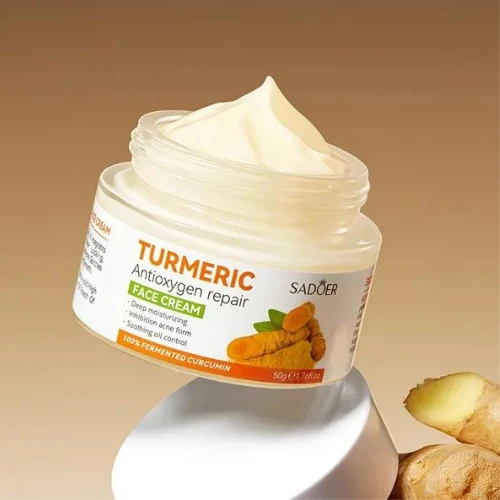Sadoer Turmeric Antioxygen Repair Face Cream Deep Moisturizing Soothing Oil Cont