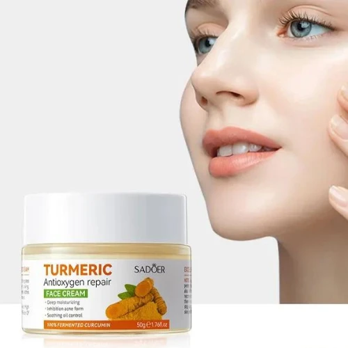Sadoer Turmeric Antioxygen Repair Face Cream Deep Moisturizing Soothing Oil Cont