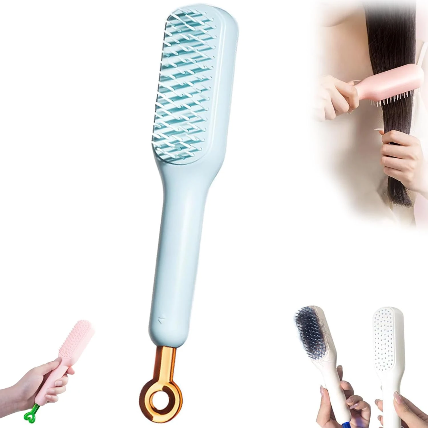 Self Cleaning Retractable Magic Hairdressing Comb Portable Anti-Static Smooth Ha