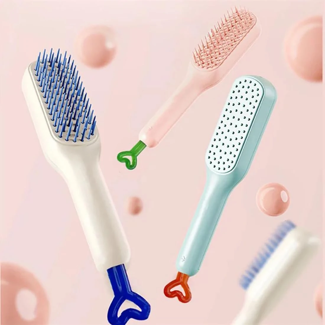 Self Cleaning Retractable Magic Hairdressing Comb Portable Anti-Static Smooth Ha