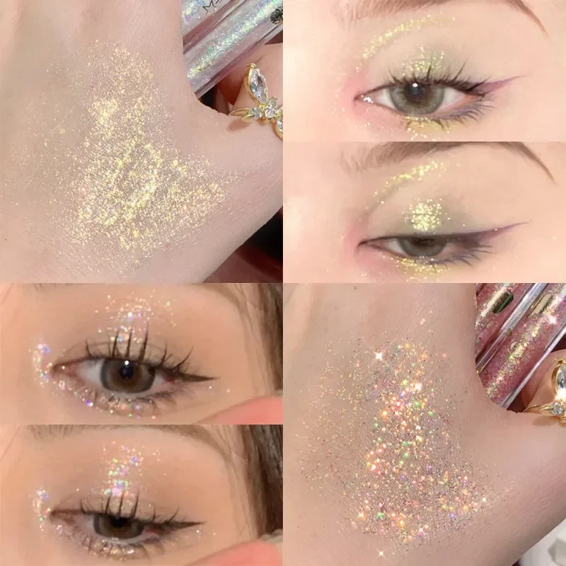 1PC Shiny Gloss Liquid Eye Shadow Facial Makeup Women Glittery Highlighter Eyesh