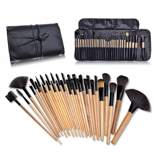 32Pcs Makeup Facial Makeup Brushes Set With Storage Bag Multi Size Blending Face