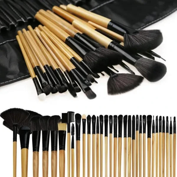 32Pcs Makeup Facial Makeup Brushes Set With Storage Bag Multi Size Blending Face