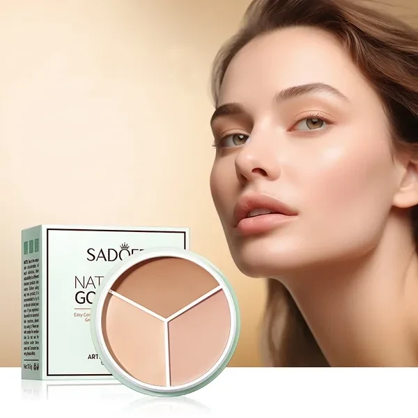 Sadoer Naturally Good Skin Tri-color Concealer Sadoer Palette Waterproof Foundat